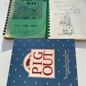 #B82 3 EA VINTAGE COMMUNITY COOKBOOKS IOWA    *READ     BELOW*  #B82 3 IOWA Comm